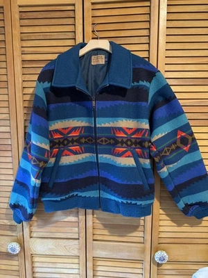 Pendleton High Grade Western Wear Jacket Men’s M Vintage Wool USA Southwest Blue - Image 1 of 4