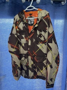 Oakley Ski Snowboard Jacket Mens L Brown Tactical Insulated Loose Fit Y2K Camo - Picture 1 of 17