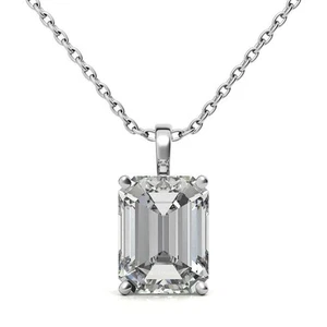 Diamant Anhänger Halskette IGI GIA Smaragdschliff 1,50 ct Lab Created 18k... - Bild 1 von 8