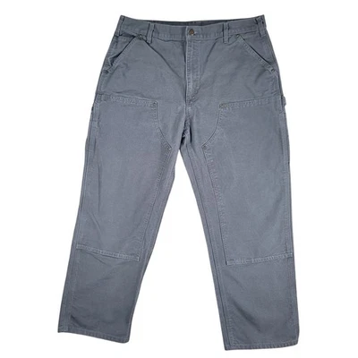 Pantalones de carpintero Carhartt B136 GVL para hombre doble rodilla talla 38x30 gris ropa de trabajo Foto 1 de 4