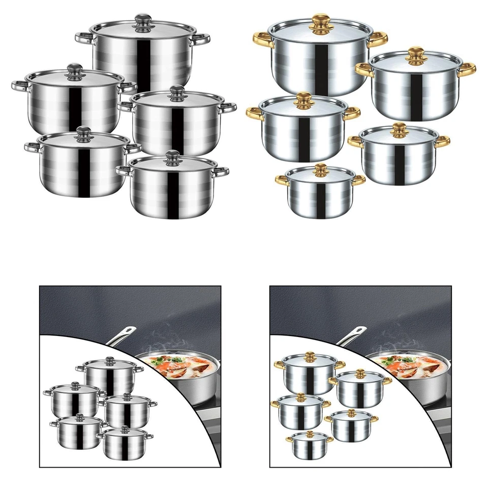 5 Pezzi Pentola a Induzione da Cucina Set di Pentole da Cucina Pentola per - Immagine 1 di 1