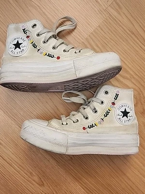 RARO Converse CHUCK TAYLOR All Star EVA Plataforma Elevadora BORDADO FLORAL Talla 12  Foto 1 de 4