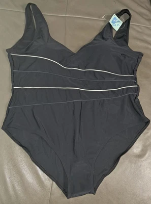 Damen Badeanzug Giani Feroti 52D Schwarz Lycra Figurformend Neu - Bild 1 von 4