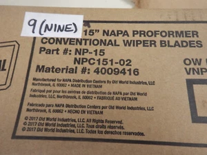 Nine (9) pack Napa ProFormer Wiper Blades NP-15 Free Shipping - Picture 1 of 2