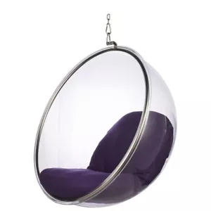 Hanging Bubble Chair (Purple Cushion) - Picture 1 of 4