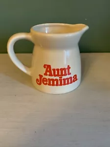 Vintage Quaker Oats Syrup Ceramicpitcher Advertising 3.5” Tall X 5”RARE - Picture 1 of 6