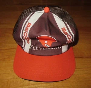 Vintage CLEVELAND BROWNS Helmet (Adjustable Snap Back) Mesh Cap - Picture 1 of 3