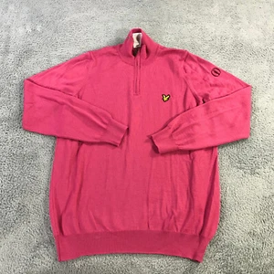 Lyle & Scott Sweater Mens Extra Large Pink Lambswool The Open 147th Carnoustie - Picture 1 of 13