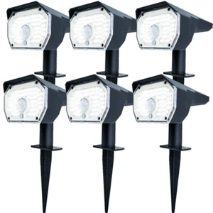 6 Pack 28-LED Solar Spotlights Landscape Lights Outdoor Garden Pathway Lamps US - Picture 1 of 12