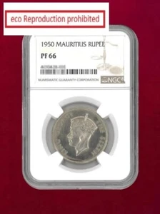 Mauritius Rupee Cupronickel Coin 1950 NGC PF 66 - Picture 1 of 2