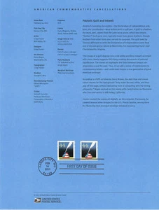 #1106 44c pluma patriótica y tintero #4496 página Souv - Imagen 1 de 1