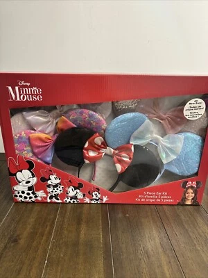 Juego de diadema de oreja de Minnie Mouse de Disney de 5 piezas para fiesta viaje regalo colección kit de vacaciones Foto 1 de 4