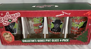 Paquete de 4 vasos de vidrio pintados de historia de Navidad para coleccionistas nuevos en caja - Imagen 1 de 6