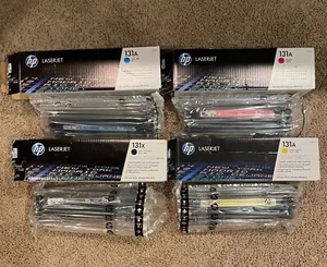 Set of 4 Empty Genuine HP CF210X CF211A CF212A CF213A Laser Cartridge w/Box's - Picture 1 of 1