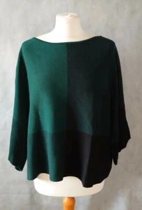 EILEEN FISHER Schwer Tencel Grün Pullover Top Größe 14 Kastenförmig Übergröße - Bild 1 von 3