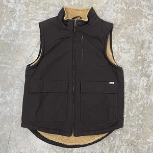 Lee Vest Mens Small Brown Sherpa Lined Full Zip Workwear Cowboy Western Pockets - Picture 1 of 10