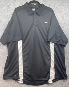 Nike Dri-Fit Shirt Polo Mens XXL Short Sleeve Black Golf Athletic 2XL - Picture 1 of 12