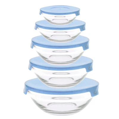10-tlg. Glasschüssel Set mit Deckel | Aufbewahrungsdosen | Frischhaltedosen Glas - Bild 1 von 3