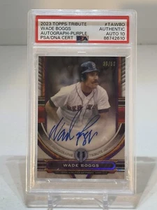 Wade Boggs 2023 Topps Tribute PURPLE Autographs Auto #TA-WBO /50 PSA10 - Picture 1 of 6