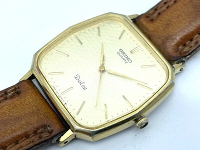 Reloj Hombre Vintage SEIKO Dolce Cuarzo SGP30 Placa 7731-5120 Esfera Dorada Foto 1 de 4