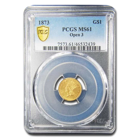 1873 $1 Indian Head Gold MS-61 PCGS (Open 3) - SKU#277747 Cover
