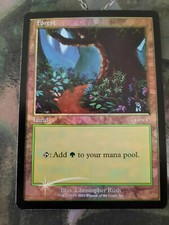 Magic the Gathering MTG - FOIL Beta Arena Basic Forest - Ex?LP - Alpha Art! L2