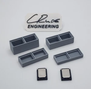 Double Narrow 15x11mm Sugar Cube Speakers with Baffle - Picture 1 of 9