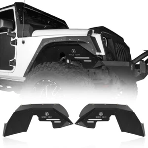 2x Steel Front Inner Fender Liners w/SINCE 1941 Logo for Jeep Wrangler JK 07-18 - Picture 1 of 12