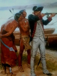 Tom Lovell "CAPTAIN CLARK & the AIR GUN" Native American,Western Art Print 9x12 - Picture 1 of 1