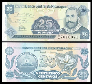 Nicaragua P170, 25 Centavos Francisco Cordoba  / national flower 1990, UNC - Picture 1 of 1