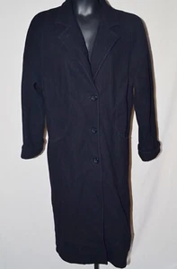 DONNYBROOK Full Length Button Down Wool Coat Jacket Winter Coat Size 8 Black - Picture 1 of 3