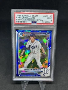 2021 Bowman Draft Sapphire Carson Williams BDC180 1st Bowman PSA 9 Mint QTY - Picture 1 of 1