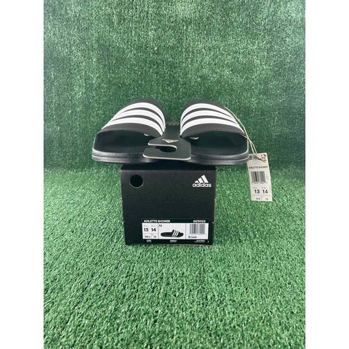 Adidas Adilette Sandali Uomo Doccia Slides Nero Bianco NUOVI Taglia 13 Uomo