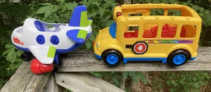 Vintage Fisher Price Little People  Airplane and Bus Working Sounds - Picture 1 of 9