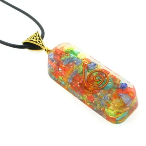 Collar Colgante Orgón Ónix 7 Chakras Protección EMF y 5G + Collar Cordón 18" - Imagen 1 de 9