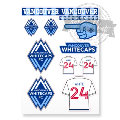 Vancouver Whitecaps MLS Soccer A4 Printed Vinyl Decal Sticker High Quality Kit - Image 1 of 4