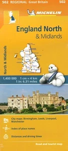England North & Midlands Travel Map by Michelin (2018) (BRAND NEW) - Imagen 1 de 2