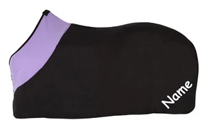 Abschwitzdecke Fleecedecke Pfiff Pferde lila-schwarz 165 mit Namen - Bild 1 von 3