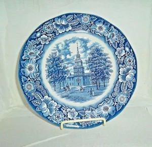 Liberty Blue Staffordshire Ironstone 10" Serving Plate- Independence Hall  - Picture 1 of 4