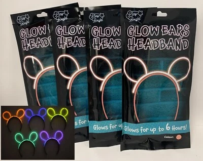 Diadema orejas de conejo brillante Fiesta Regalo Bolsa Rellenos Niñas Cumpleaños Glow Sticks Foto 1 de 2