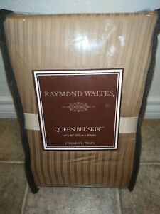 NWT Raymond Waites Queen Bedskirt Bed Ruffle Brown Luxe Versailles Pecan