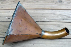 RARE & UNUSUAL RUSTIC 19th Century COPPER GRAIN FUNNEL - Picture 1 of 10