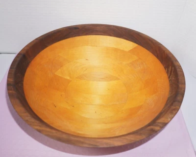 Vintage Cherry Rim Wooden Salad/Fruit/Chip Bowl - Mountain Woods/Handmade READ - Image 1 of 4