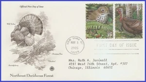 USA5 #3899g ADDR PCS ARTCRAFT FDC STR2 Wild turkey Deciduous Forest - Picture 1 of 1