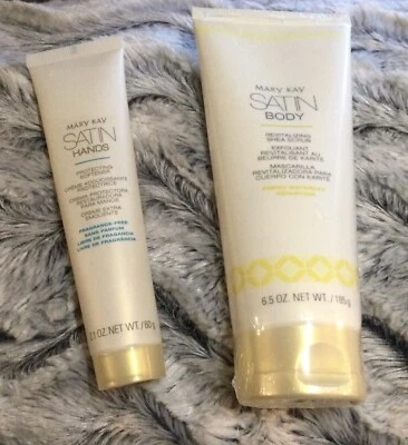 Suavizante protector de manos satinado Mary Kay 2,1 oz y exfoliante corporal satinado 6,5 OZ NUEVO Foto 1 de 4