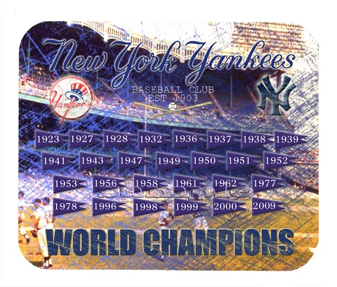 NY Yankees World Series Pennants Mouse Pad Item#302 Cover