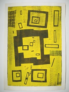 Kagoshima Ippei Siebdruck Blockdruck 1969 Nr.7 ED 1/5 signiert - Bild 1 von 7