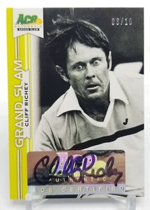 2013 ACE Authentic Grand Slam CLIFF RICHEY Lime Green Auto /10 ATP Tennis BA-CR1 - Picture 1 of 6