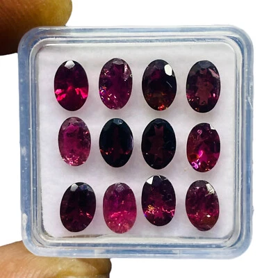 12 Stück Natürlich Rubellit Rosa Turmalin 6x4mm Oval Schnitt Locker Edelsteine - Bild 1 von 4
