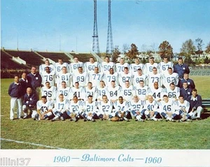 1960 BALTIMORE COLTS 8x10 TEAM PHOTO RAYMOND BERRY LENNY MOORE UNITAS MARCHETTI - Picture 1 of 1